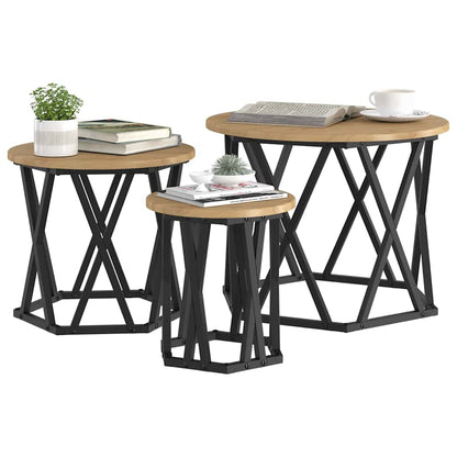 Tavolo Laterale Nesting 3 pcs Rovere artigianale