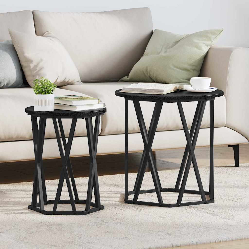Tavolino da salotto 2 pcs Rovere Nero
