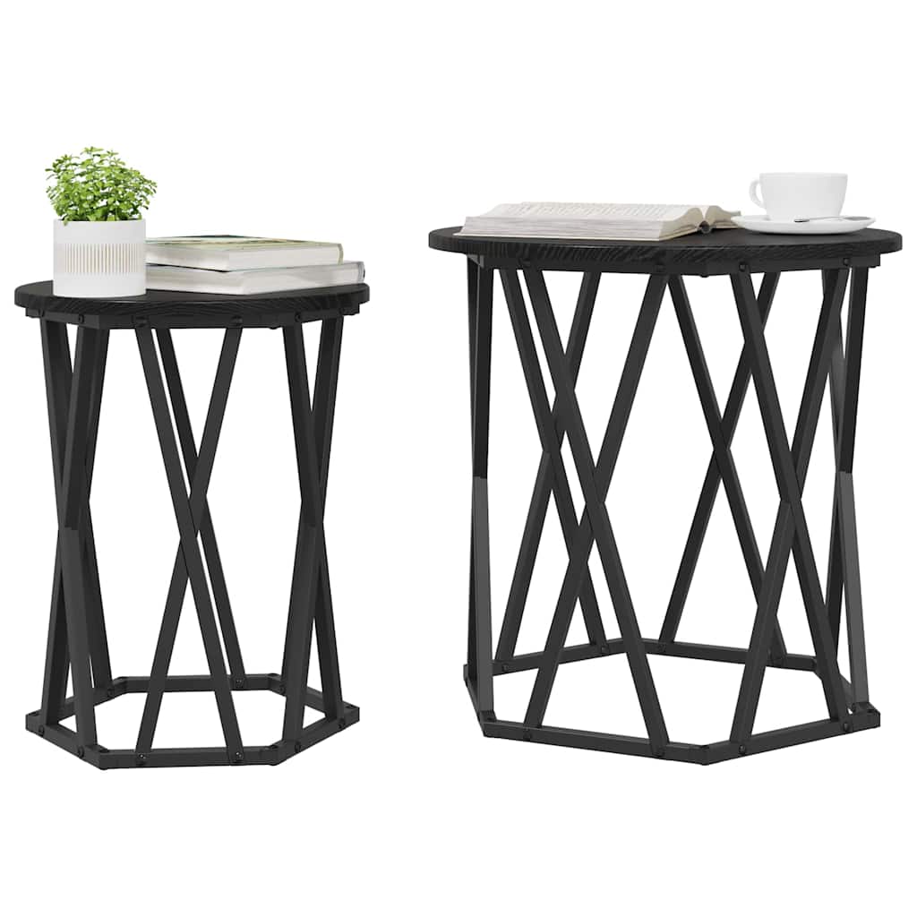 Tavolino da salotto 2 pcs Rovere Nero