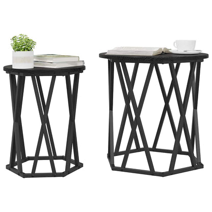 Tavolino da salotto 2 pcs Rovere Nero