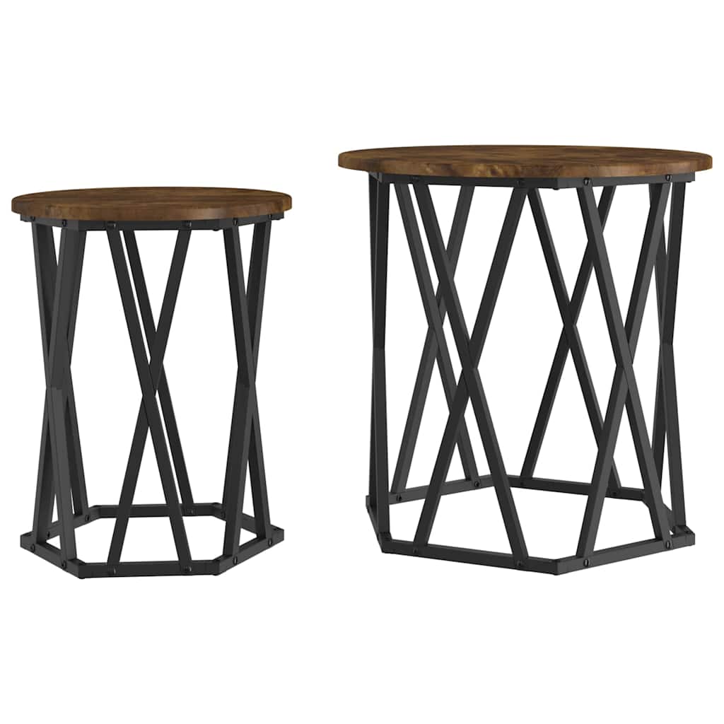 Tavolino da salotto 2 pcs Rovere fumÃ©