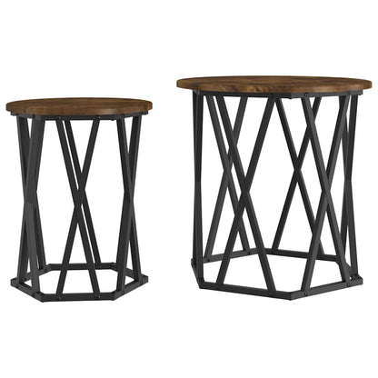 Tavolino da salotto 2 pcs Rovere fumÃ©