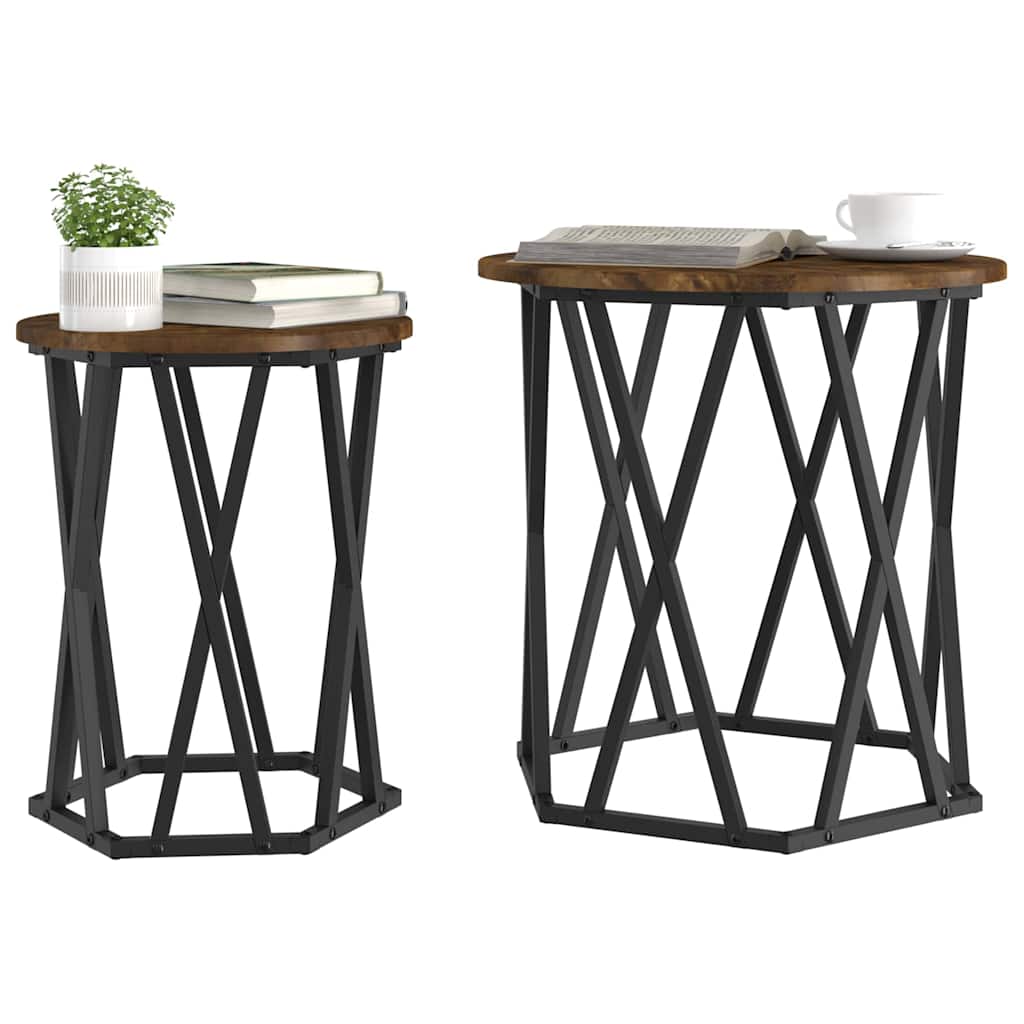 Tavolino da salotto 2 pcs Rovere fumÃ©