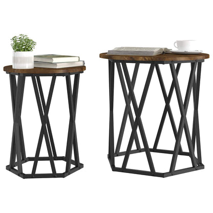 Tavolino da salotto 2 pcs Rovere fumÃ©