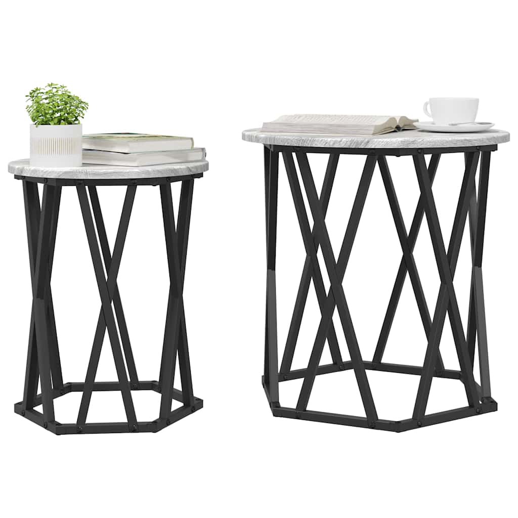 Tavolino da salotto 2 pcs Grigio Sonoma