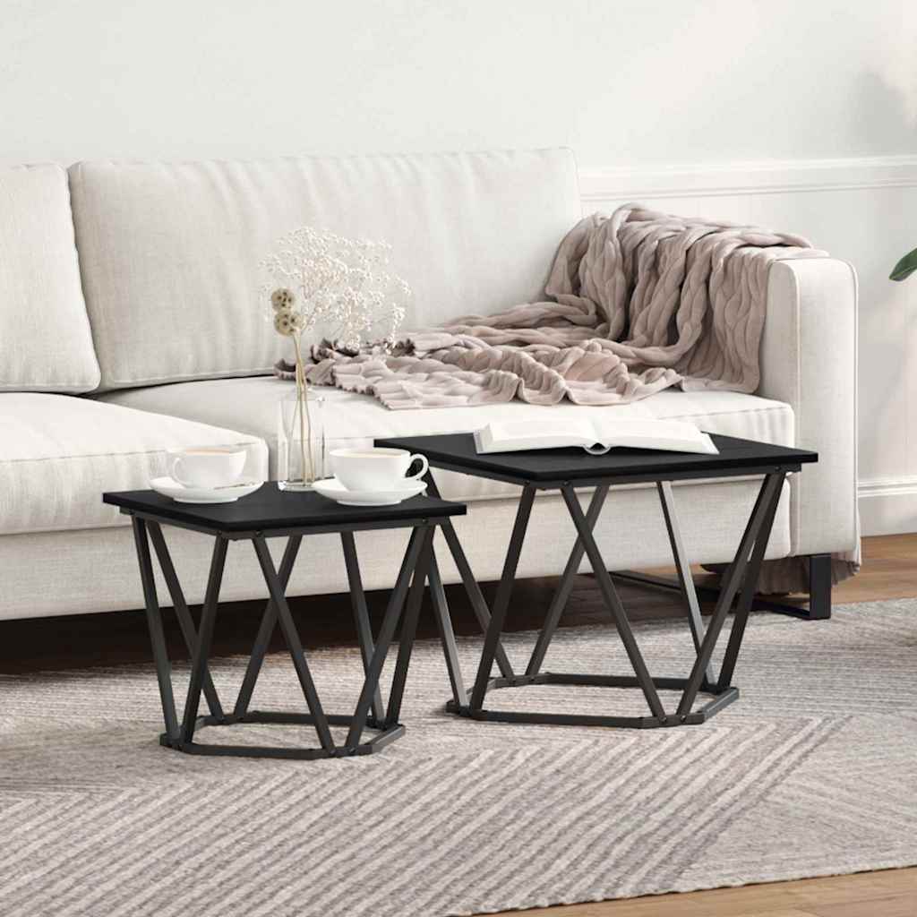 Set tavolini 2 pcs Rovere nero 50 x 50 x 40 cm