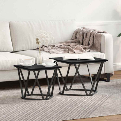 Set tavolini 2 pcs Rovere nero 50 x 50 x 40 cm