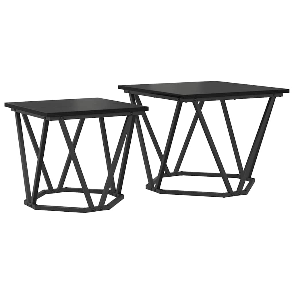 Set tavolini 2 pcs Rovere nero 50 x 50 x 40 cm