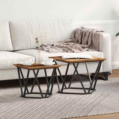 Set tavolini 2 pcs legno di recupero