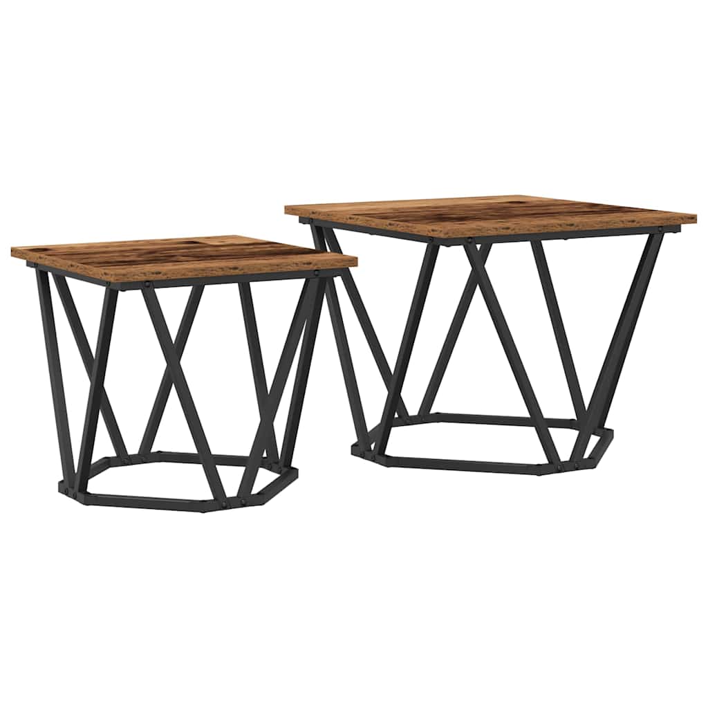 Set tavolini 2 pcs legno di recupero