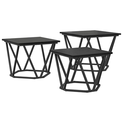 Tavolino da salotto 3 pcs Rovere Nero