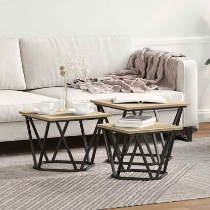 Tavolino da salotto 3 pcs Rovere Sonoma