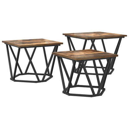 Tavolino da salotto 3 pcs Rovere fumÃ©