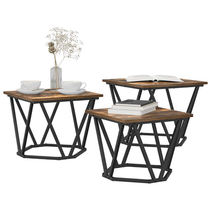 Tavolino da salotto 3 pcs Rovere fumÃ©