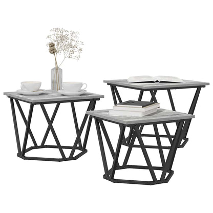 Tavolino da salotto 3 pcs Grigio Sonoma