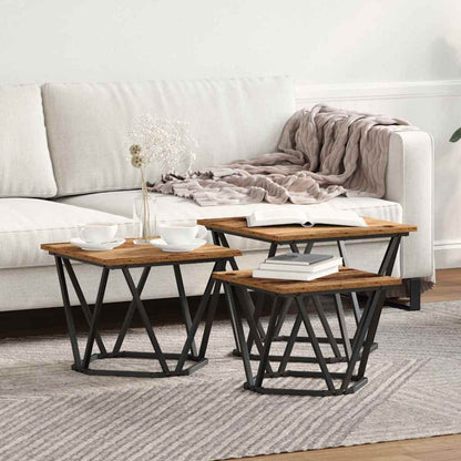 Tavolino da salotto 3 pcs Legno vecchio