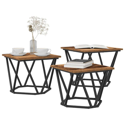 Tavolino da salotto 3 pcs Legno vecchio