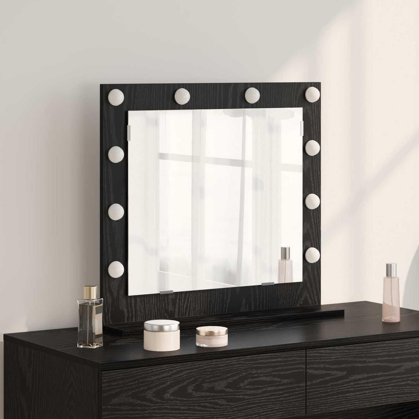 Specchio da VanitÃƒÂ  Rettangolare Rovere Nero 60 x 55 x 18 cm