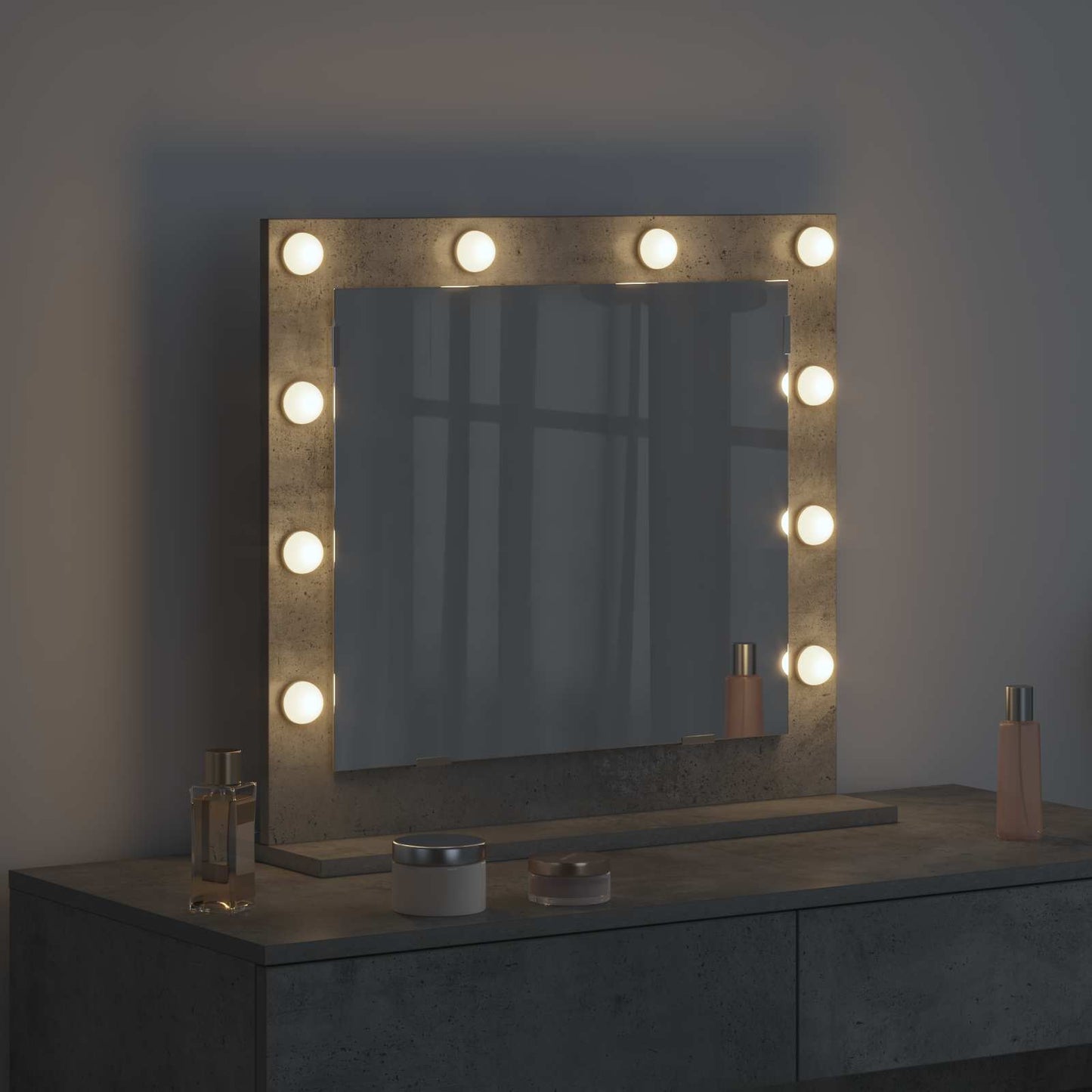 Specchio da VanitÃ  Rettangolare Grigio cemento 60 x 55 x 18 cm