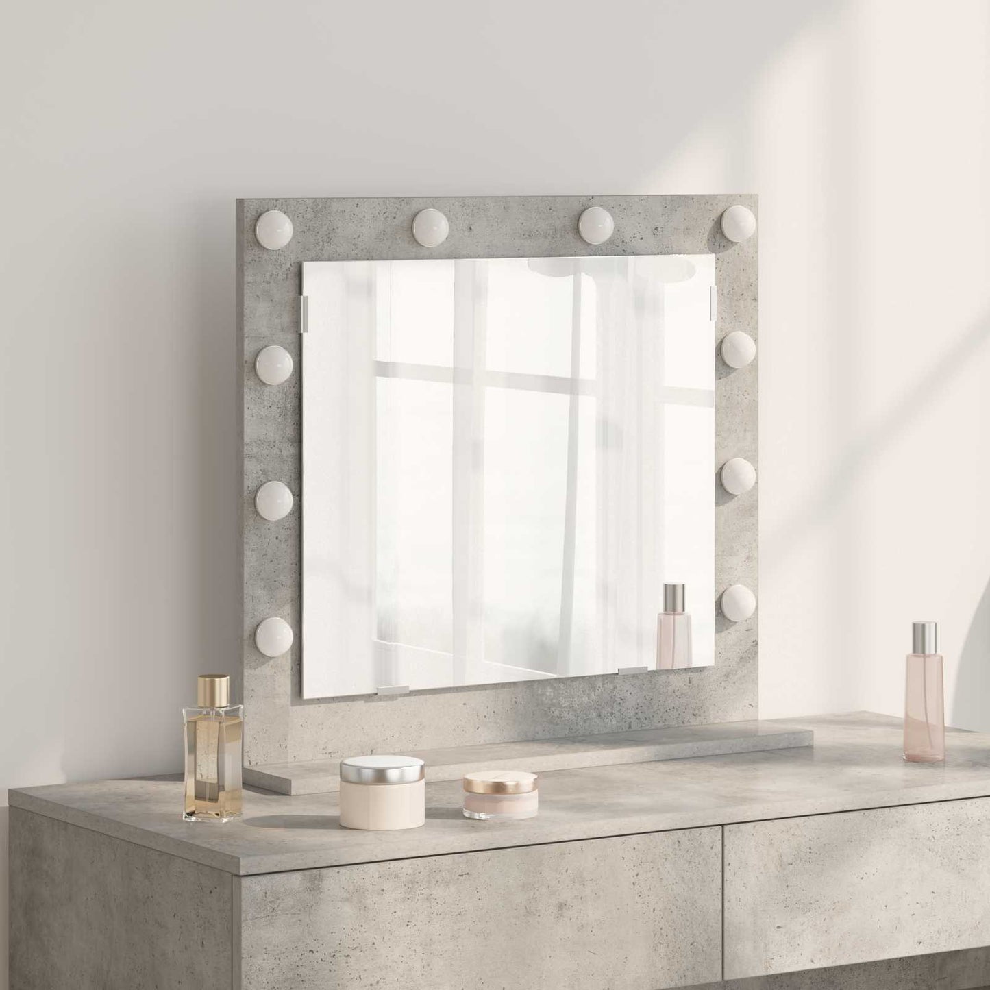 Specchio da VanitÃ  Rettangolare Grigio cemento 60 x 55 x 18 cm