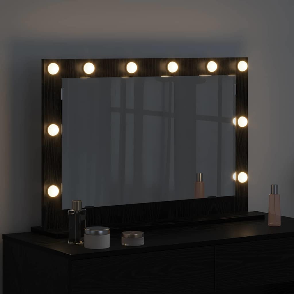 Specchio da VanitÃƒÂ  Rettangolare Rovere Nero 80 x 15 x 18 cm