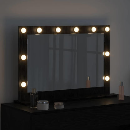 Specchio da VanitÃƒÂ  Rettangolare Rovere Nero 80 x 15 x 18 cm