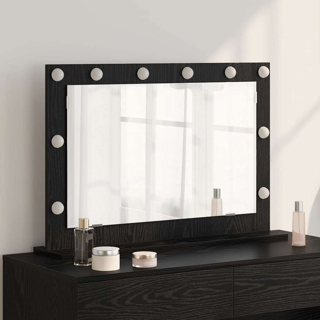 Specchio da VanitÃƒÂ  Rettangolare Rovere Nero 80 x 15 x 18 cm