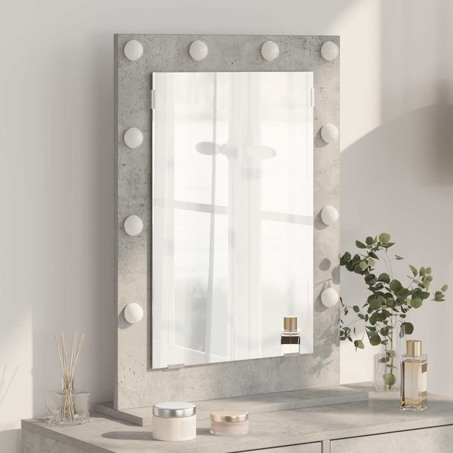 Specchio da VanitÃ  Rettangolare Grigio cemento 70 x 50 x 18 cm