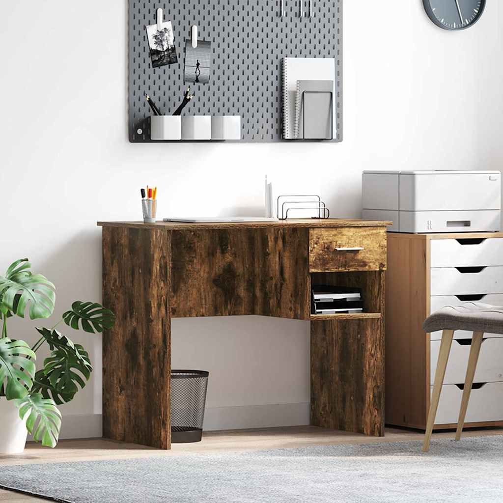 Scrivania Rovere fumÃ© 90 x 49 x 75 cm Legno multistrato