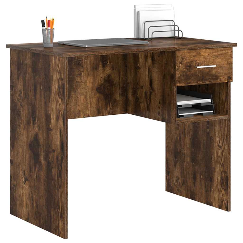 Scrivania Rovere fumÃ© 90 x 49 x 75 cm Legno multistrato