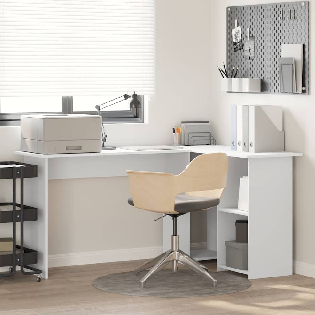 Scrivania Bianco 142 x 102 x 73 cm Legno multistrato