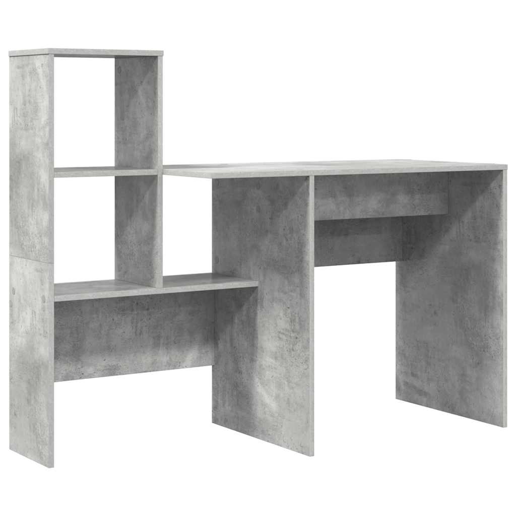 Scrivania con lo scaffale Grigio cemento 131,5 x 50 x 106,5 cm