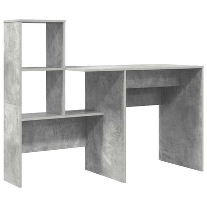Scrivania con lo scaffale Grigio cemento 131,5 x 50 x 106,5 cm