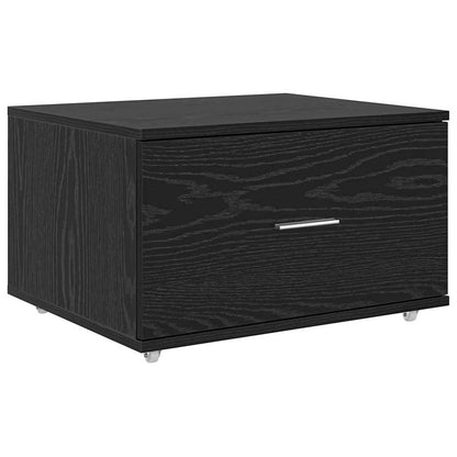 Mobile con Cassetti con ruota Rovere Nero 55 x 45 x 31 cm