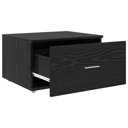 Mobile con Cassetti con ruota Rovere Nero 55 x 45 x 31 cm