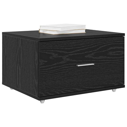 Mobile con Cassetti con ruota Rovere Nero 55 x 45 x 31 cm