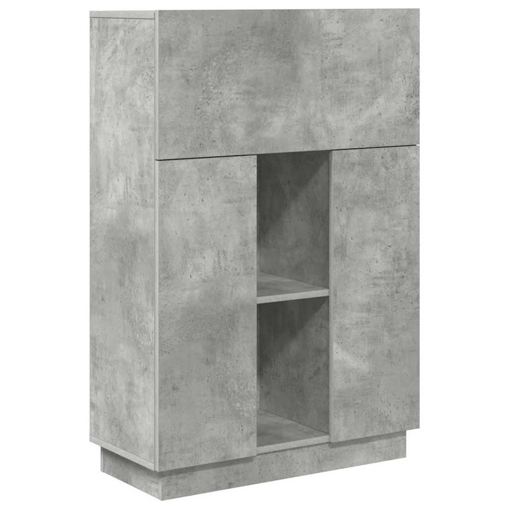 Scrivania con lo scaffale Grigio cemento 71,5 x 31,5 x 106,5 cm