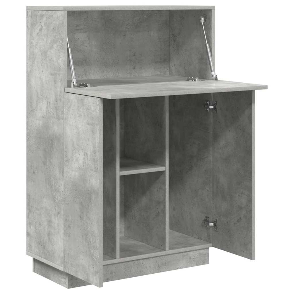 Scrivania con lo scaffale Grigio cemento 71,5 x 31,5 x 106,5 cm