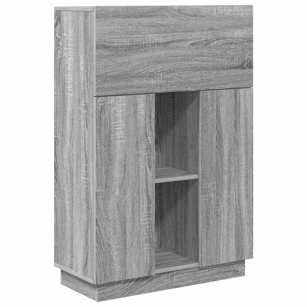 Scrivania con lo scaffale Grigio Sonoma 71,5 x 31,5 x 106,5 cm