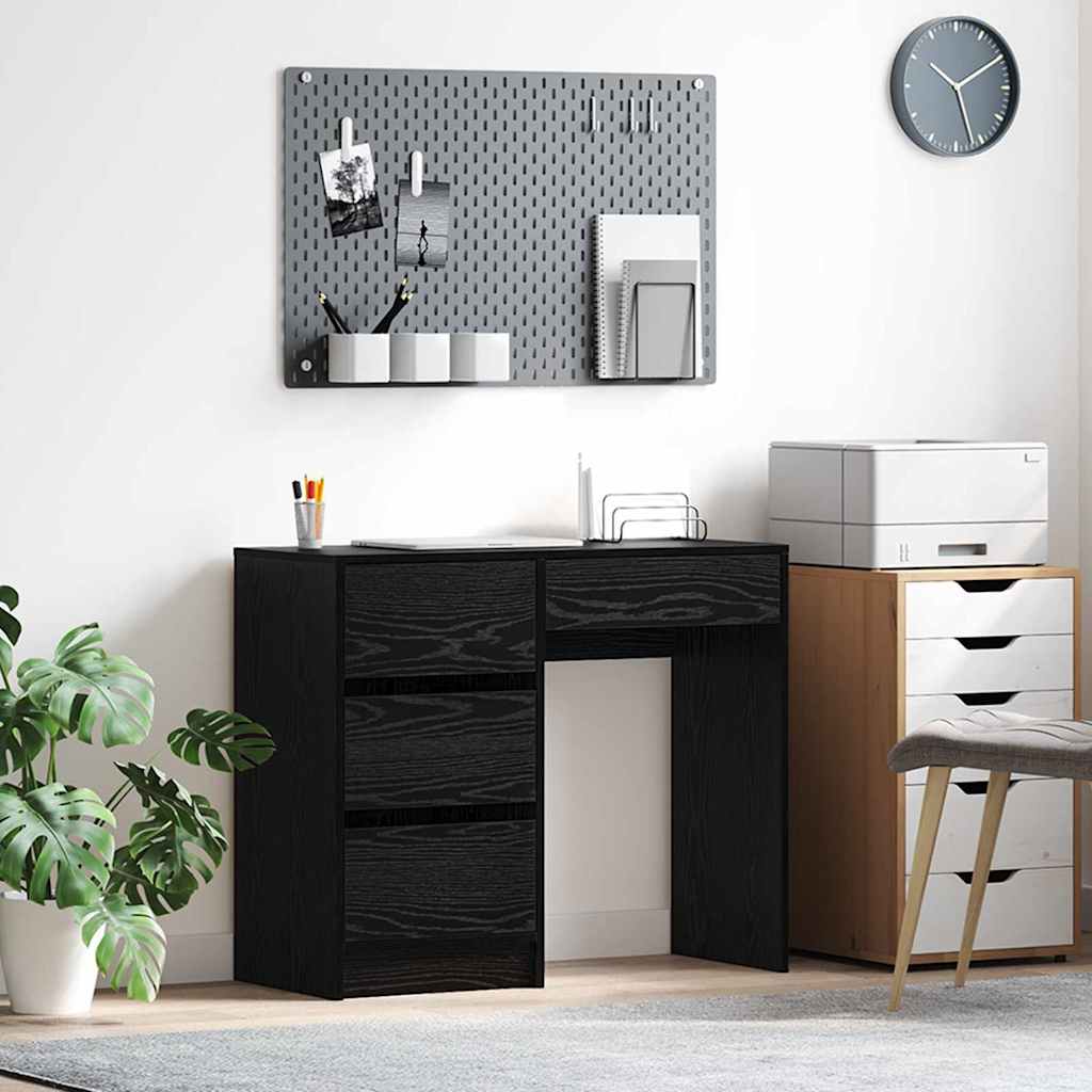 Scrivania Rovere Nero 90 x 37.5 x 75 cm Legno multistrato