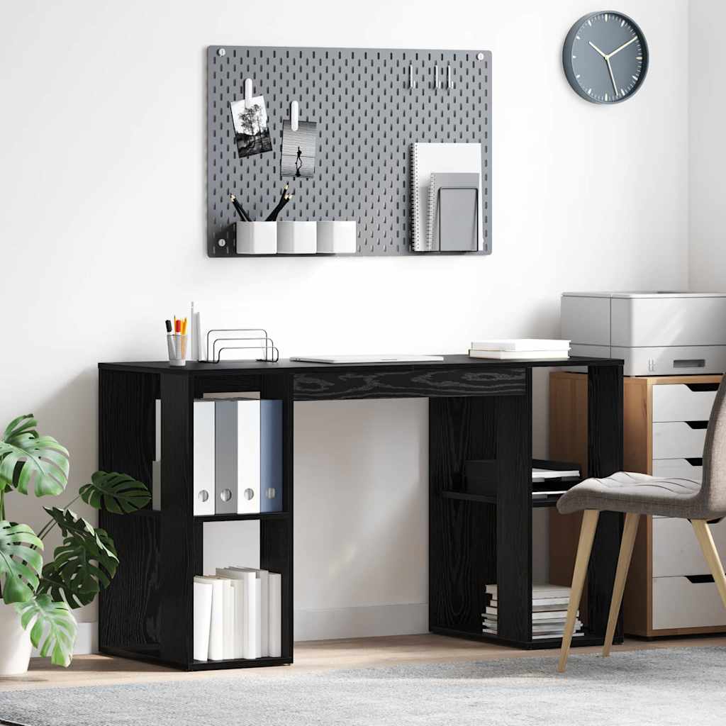Scrivania Rovere Nero 130 x 50.5 x 75 cm Legno multistrato