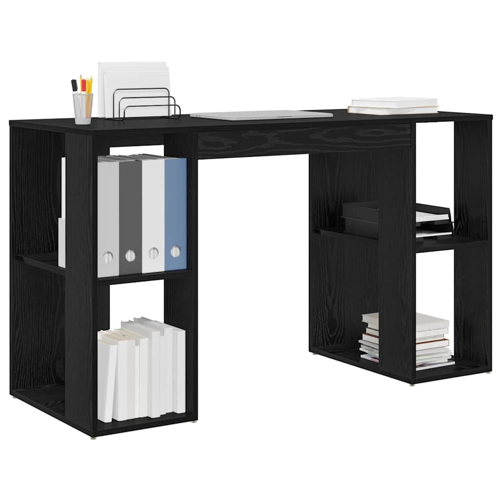 Scrivania Rovere Nero 130 x 50.5 x 75 cm Legno multistrato