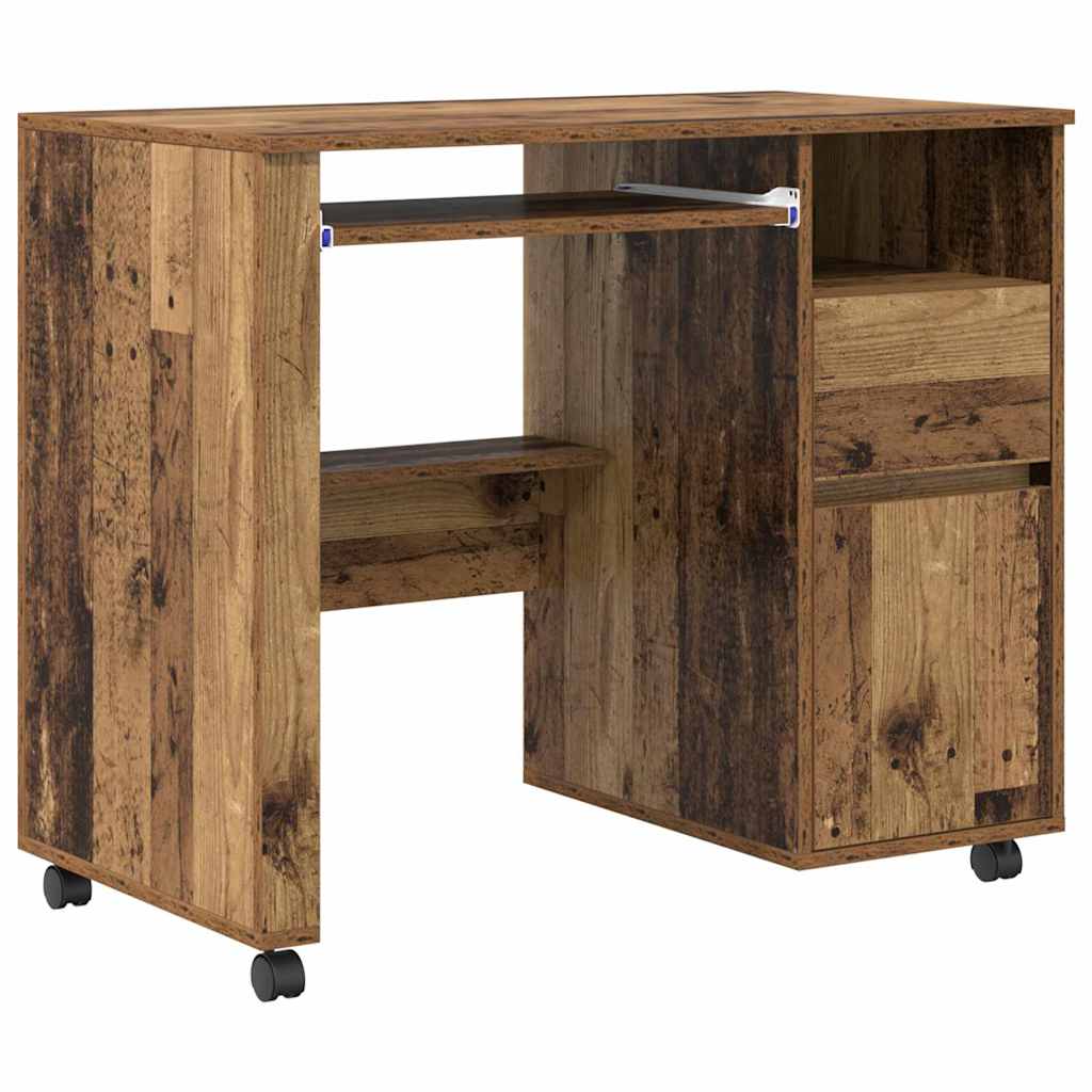 Scrivania con Ruote con cassetto Legno vecchio 91 x 50 x 77 cm