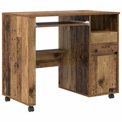 Scrivania con Ruote con cassetto Legno vecchio 91 x 50 x 77 cm