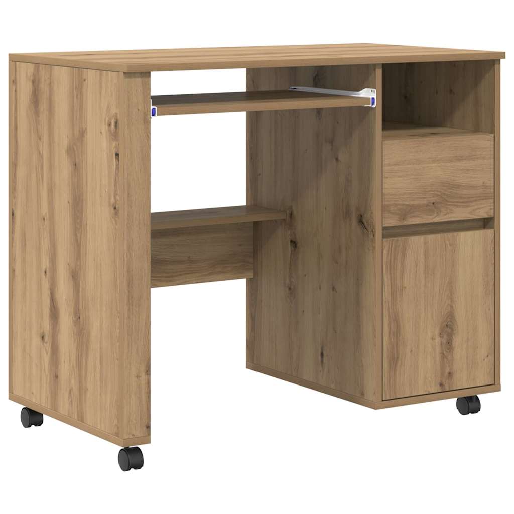 Scrivania con Ruote Rovere artigianale 91 x 50 x 77 cm