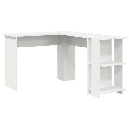 Scrivania ad angolo con lo scaffale Bianco 140 x 113,5 x 75 cm