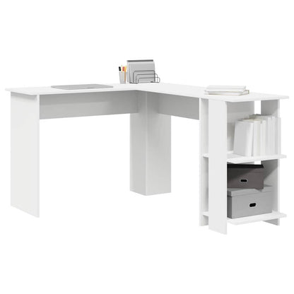 Scrivania ad angolo con lo scaffale Bianco 140 x 113,5 x 75 cm