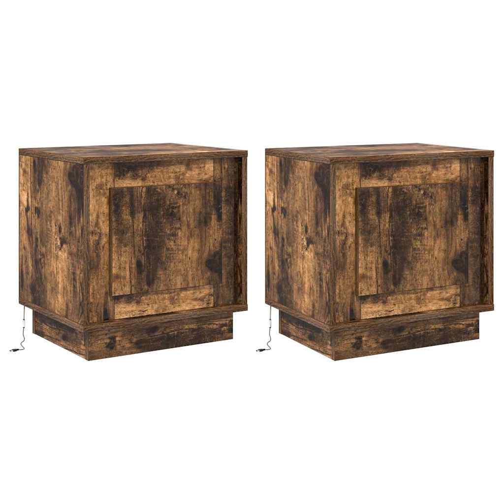 Armadio da Notte 2 pcs Rovere fumÃ© 44 x 34,5 x 45 cm