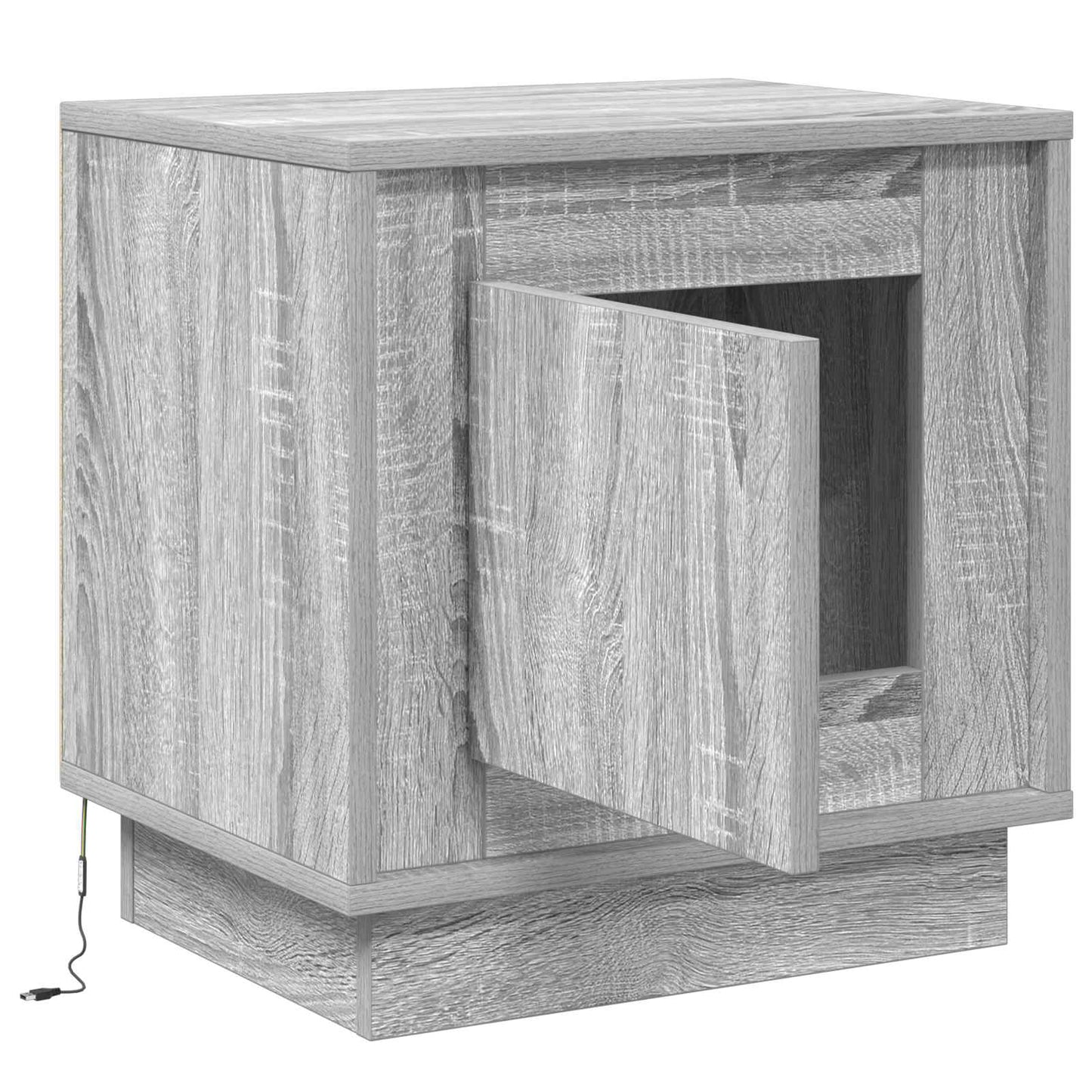 Armadio da Notte Grigio 44 x 34,5 x 45 cm Legno multistrato