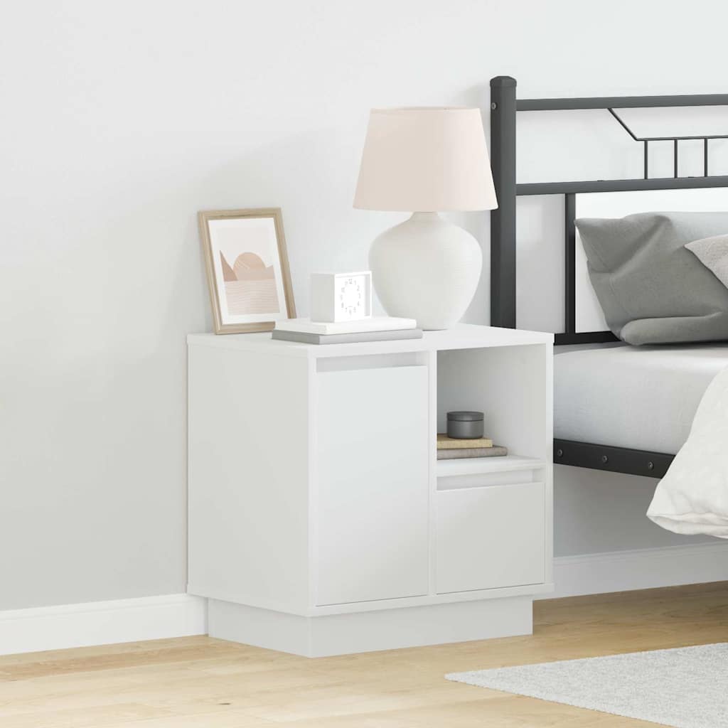 Armadio da Notte con cassetto 2 pcs Bianco 50 x 34,5 x 50 cm.